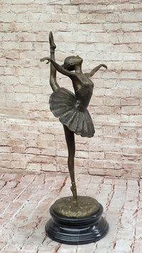 Bronze Ballerina Dancer Sculpture on Marble Base