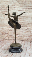 Bronze Ballerina Dancer Sculpture on Marble Base