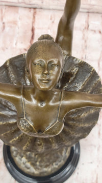 Bronze Ballerina Dancer Sculpture on Marble Base