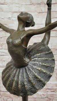 Bronze Ballerina Dancer Sculpture on Marble Base