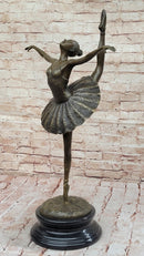 Bronze Ballerina Dancer Sculpture on Marble Base