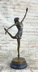 Bronze Ballerina Ballet Dancer Sculpture on Marble Base