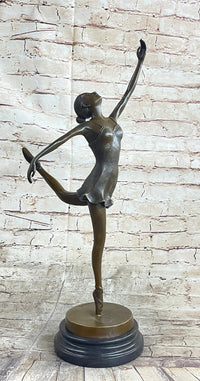 Bronze Ballerina Ballet Dancer Sculpture on Marble Base