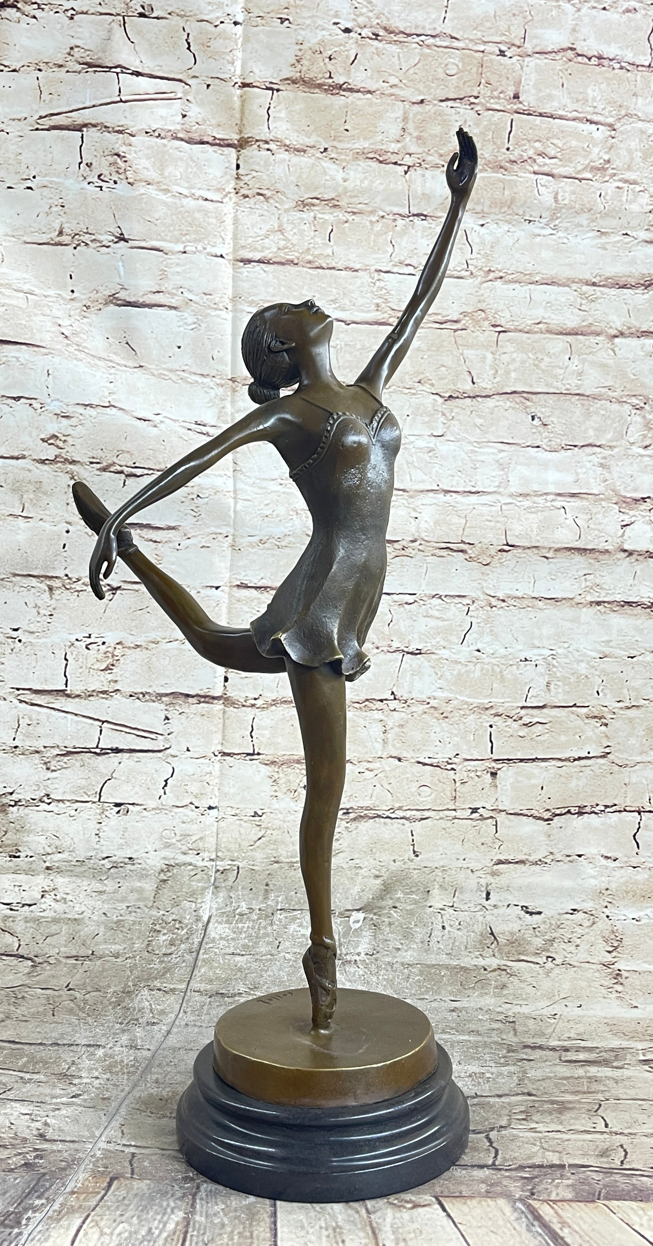 Bronze Ballerina Ballet Dancer Sculpture on Marble Base