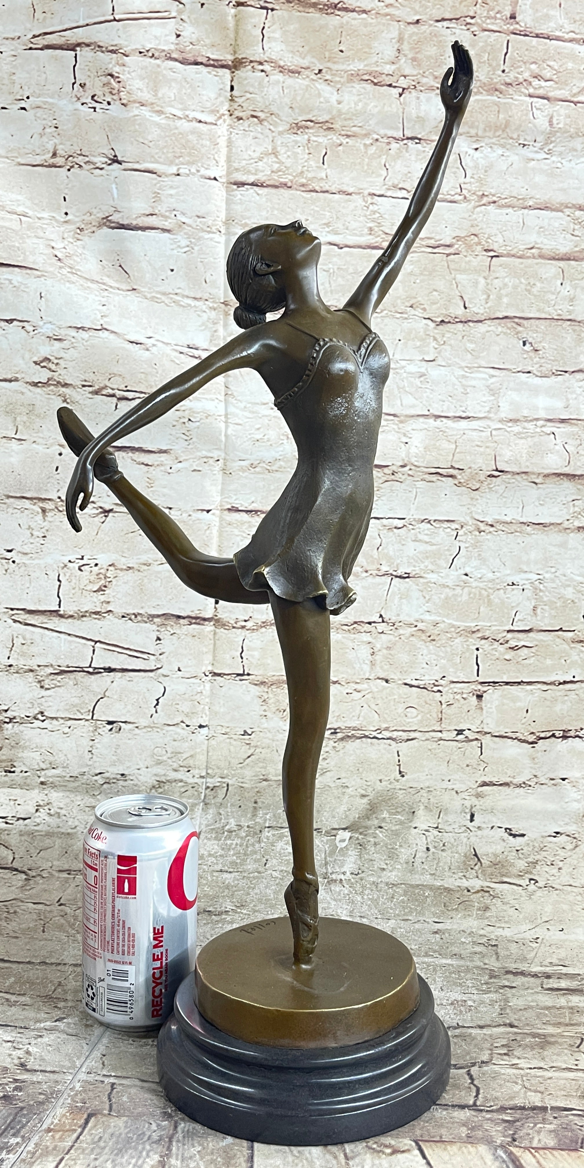 Bronze Ballerina Ballet Dancer Sculpture on Marble Base