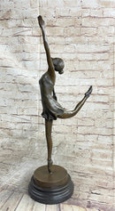 Bronze Ballerina Ballet Dancer Sculpture on Marble Base