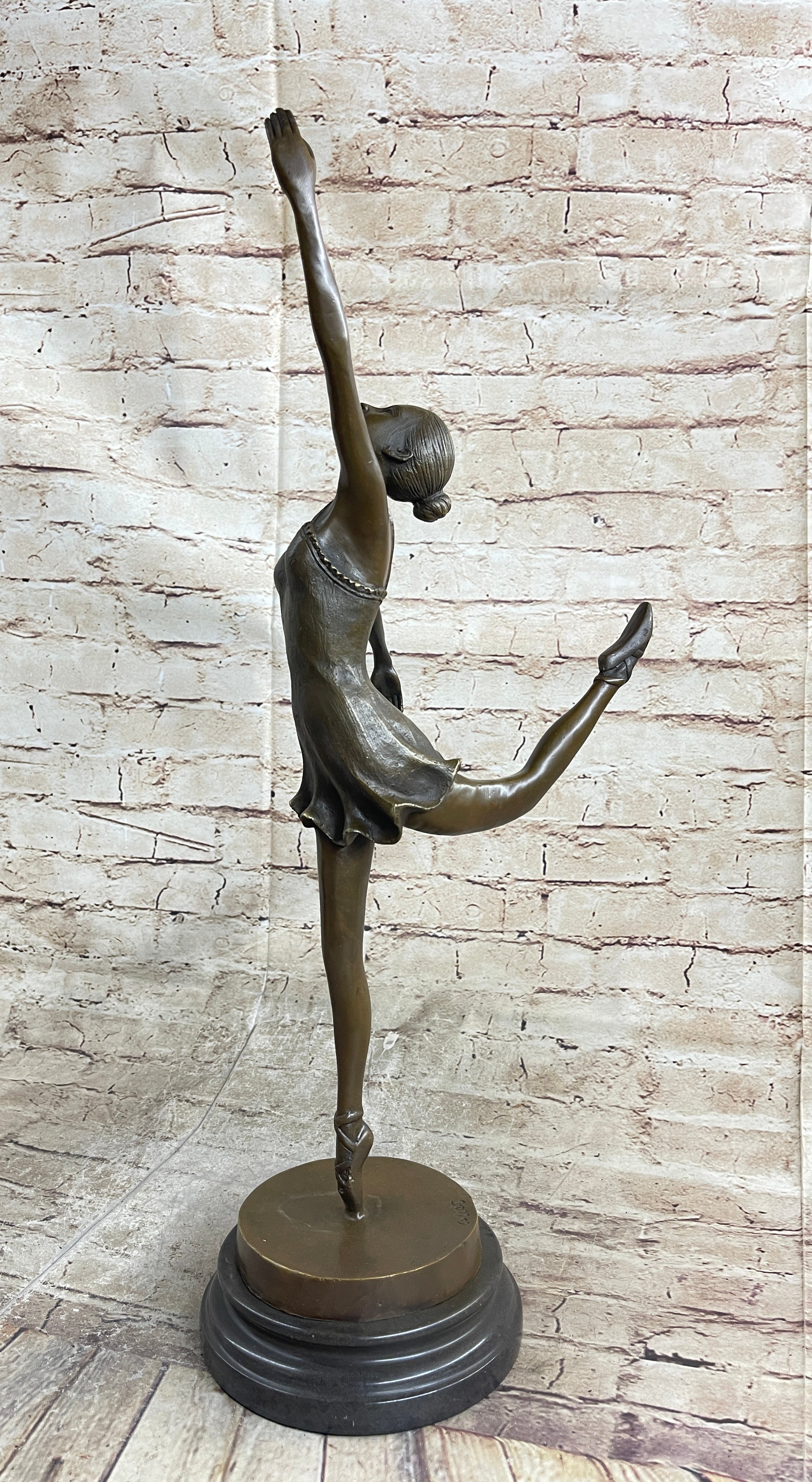 Bronze Ballerina Ballet Dancer Sculpture on Marble Base