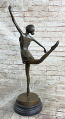 Bronze Ballerina Ballet Dancer Sculpture on Marble Base