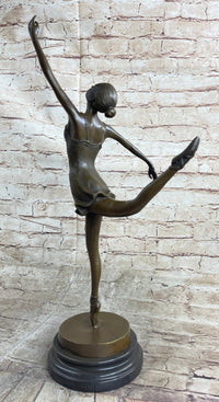 Bronze Ballerina Ballet Dancer Sculpture on Marble Base