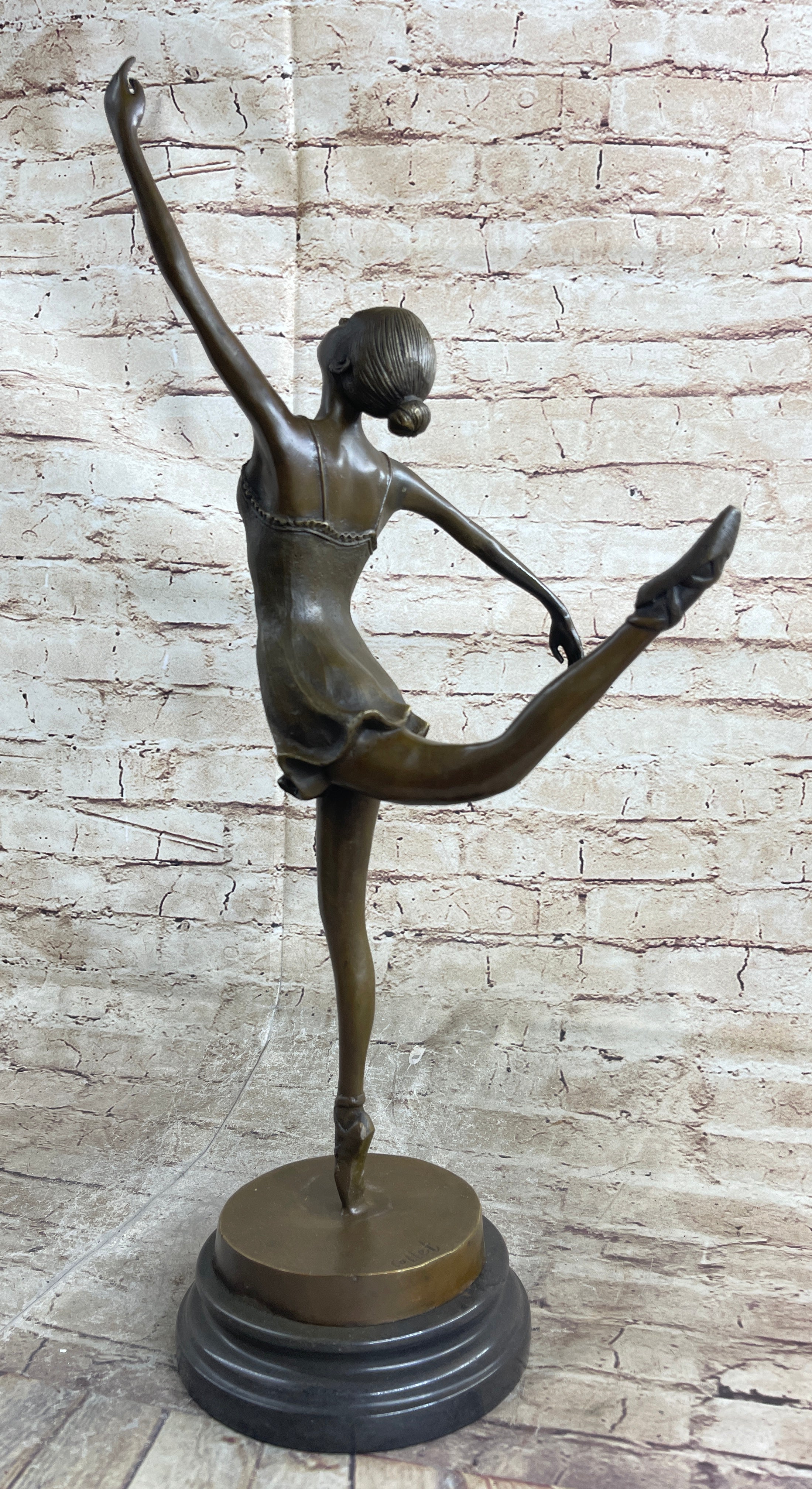 Bronze Ballerina Ballet Dancer Sculpture on Marble Base