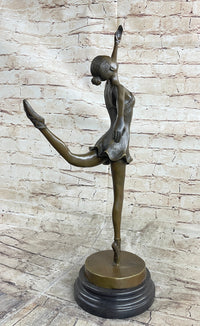 Bronze Ballerina Ballet Dancer Sculpture on Marble Base
