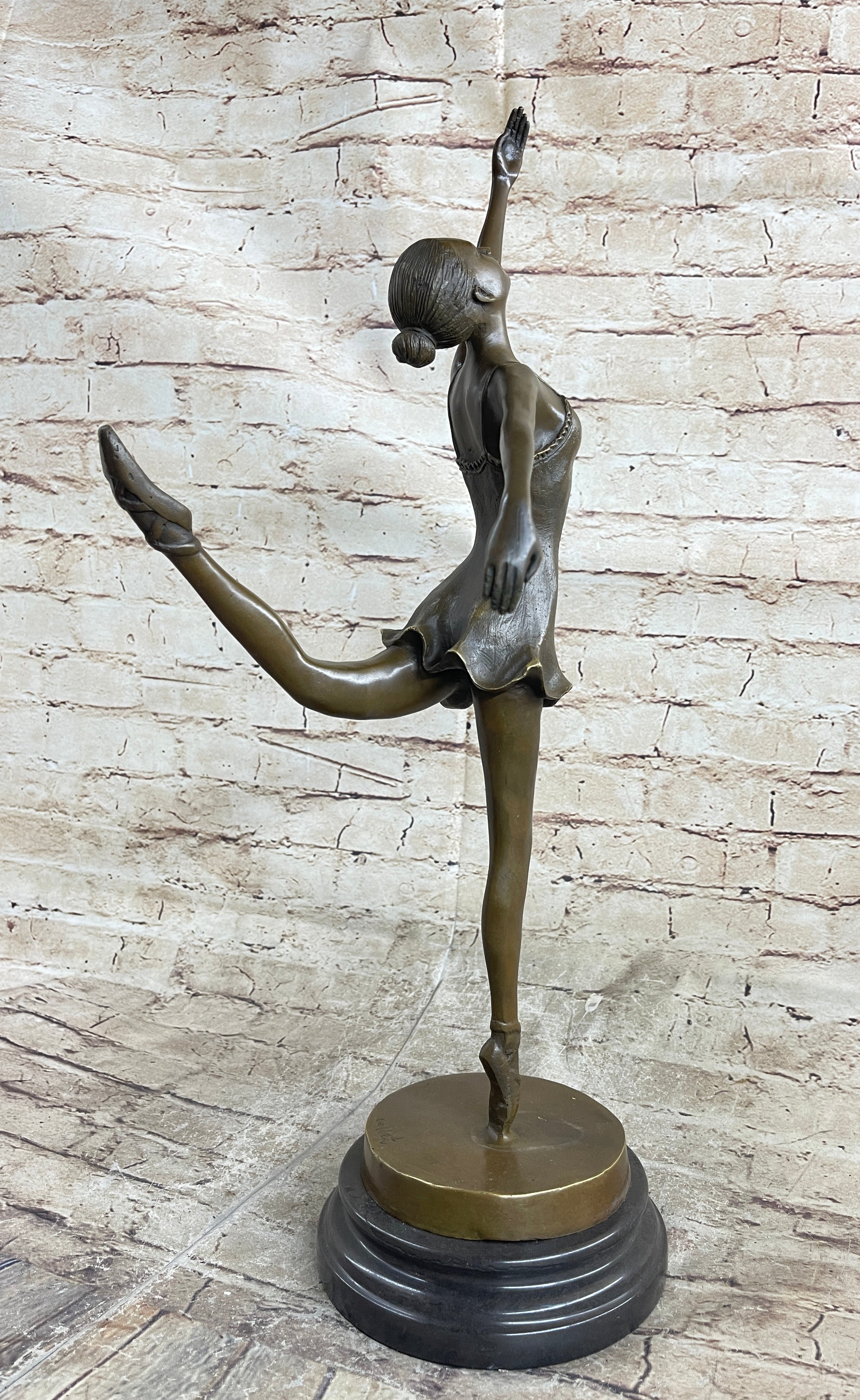 Bronze Ballerina Ballet Dancer Sculpture on Marble Base