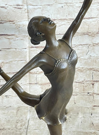 Bronze Ballerina Ballet Dancer Sculpture on Marble Base