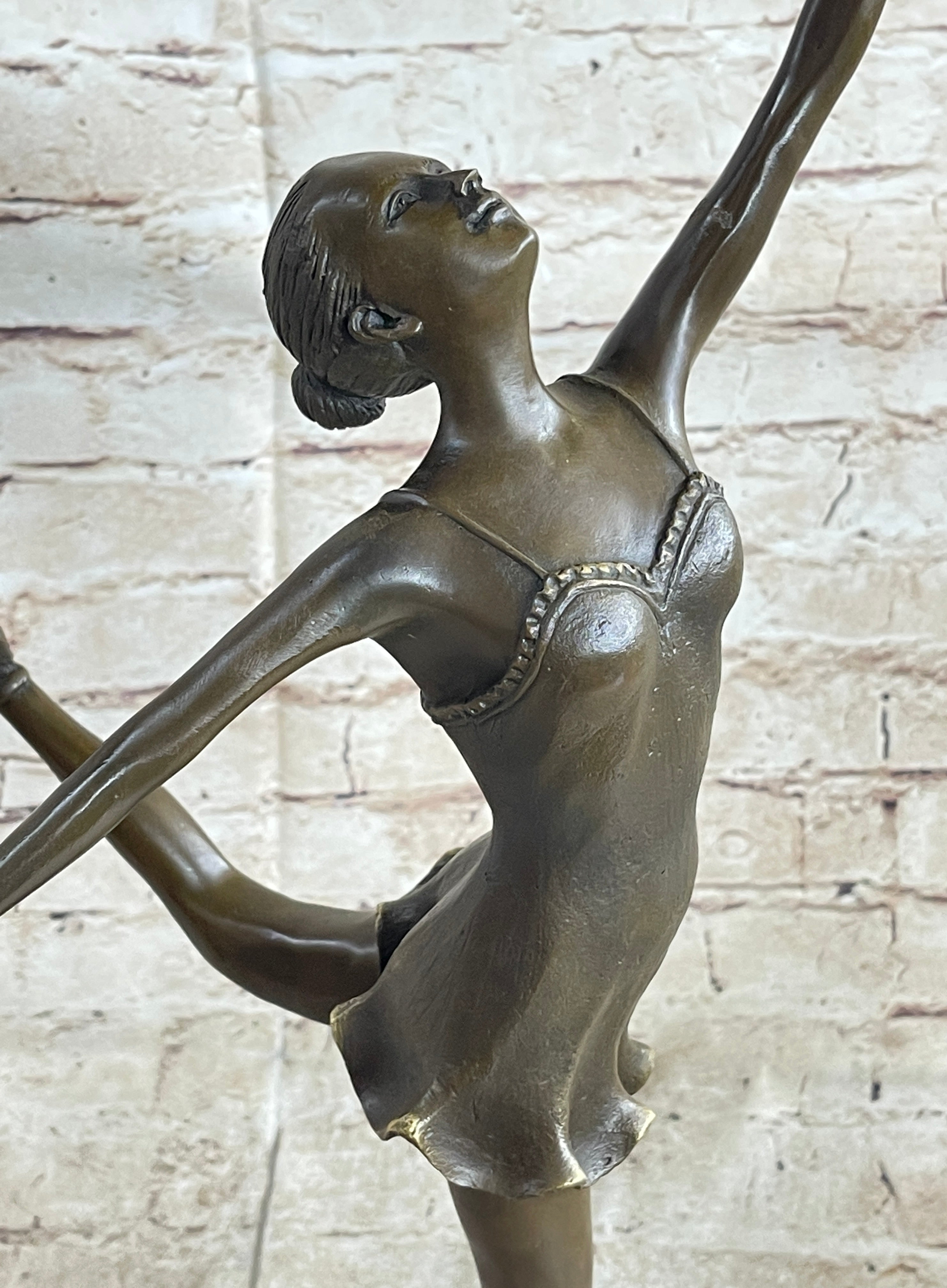 Bronze Ballerina Ballet Dancer Sculpture on Marble Base