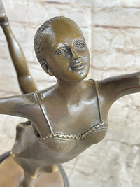 Bronze Ballerina Ballet Dancer Sculpture on Marble Base