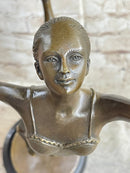 Bronze Ballerina Ballet Dancer Sculpture on Marble Base