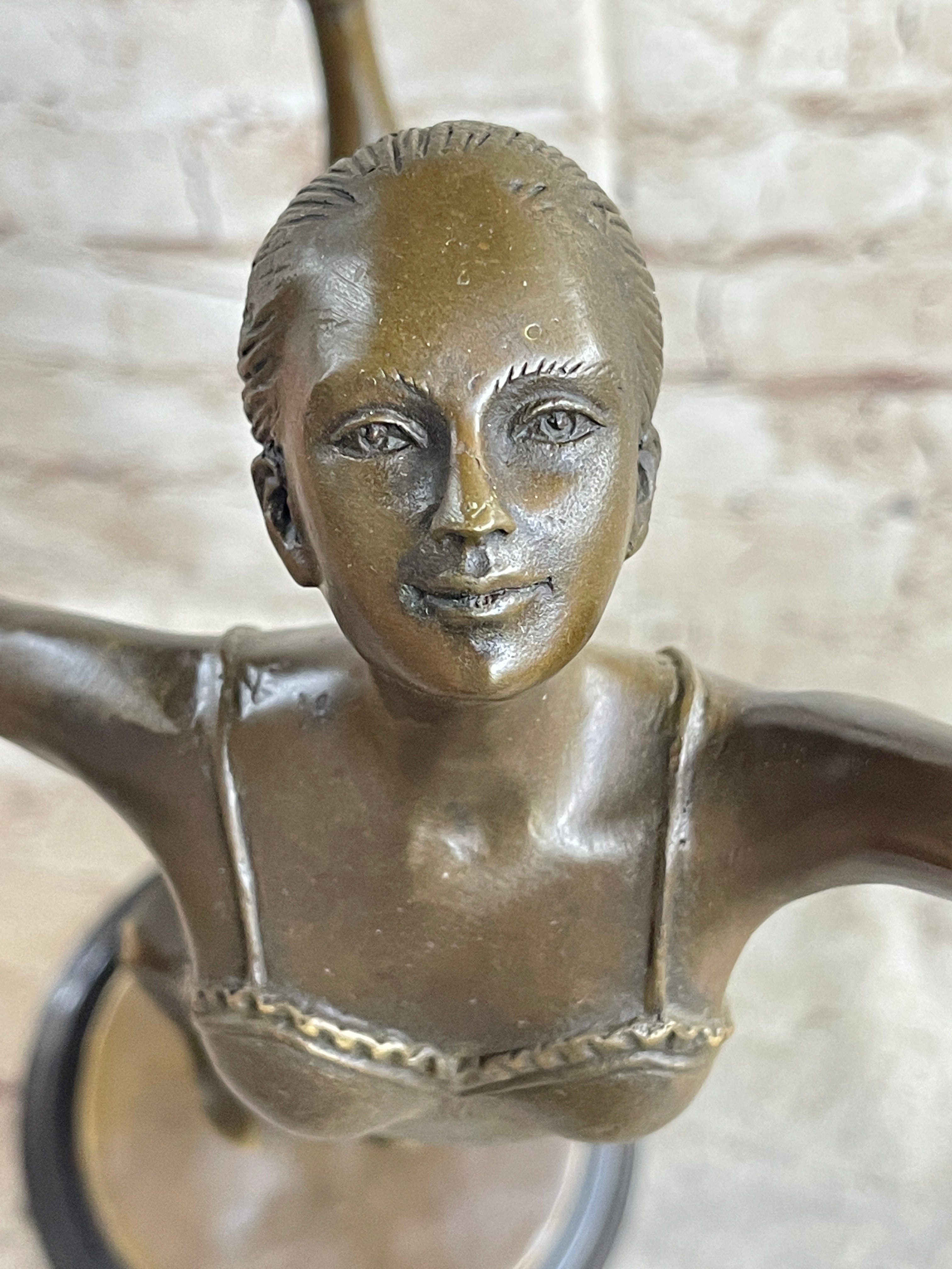 Bronze Ballerina Ballet Dancer Sculpture on Marble Base