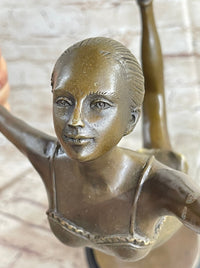 Bronze Ballerina Ballet Dancer Sculpture on Marble Base