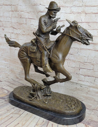Large Remington Tribute 2 Cowboy and Horse w Gun Bronze