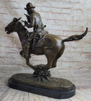 Large Remington Tribute 2 Cowboy and Horse w Gun Bronze