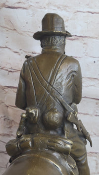 Large Remington Tribute 2 Cowboy and Horse w Gun Bronze