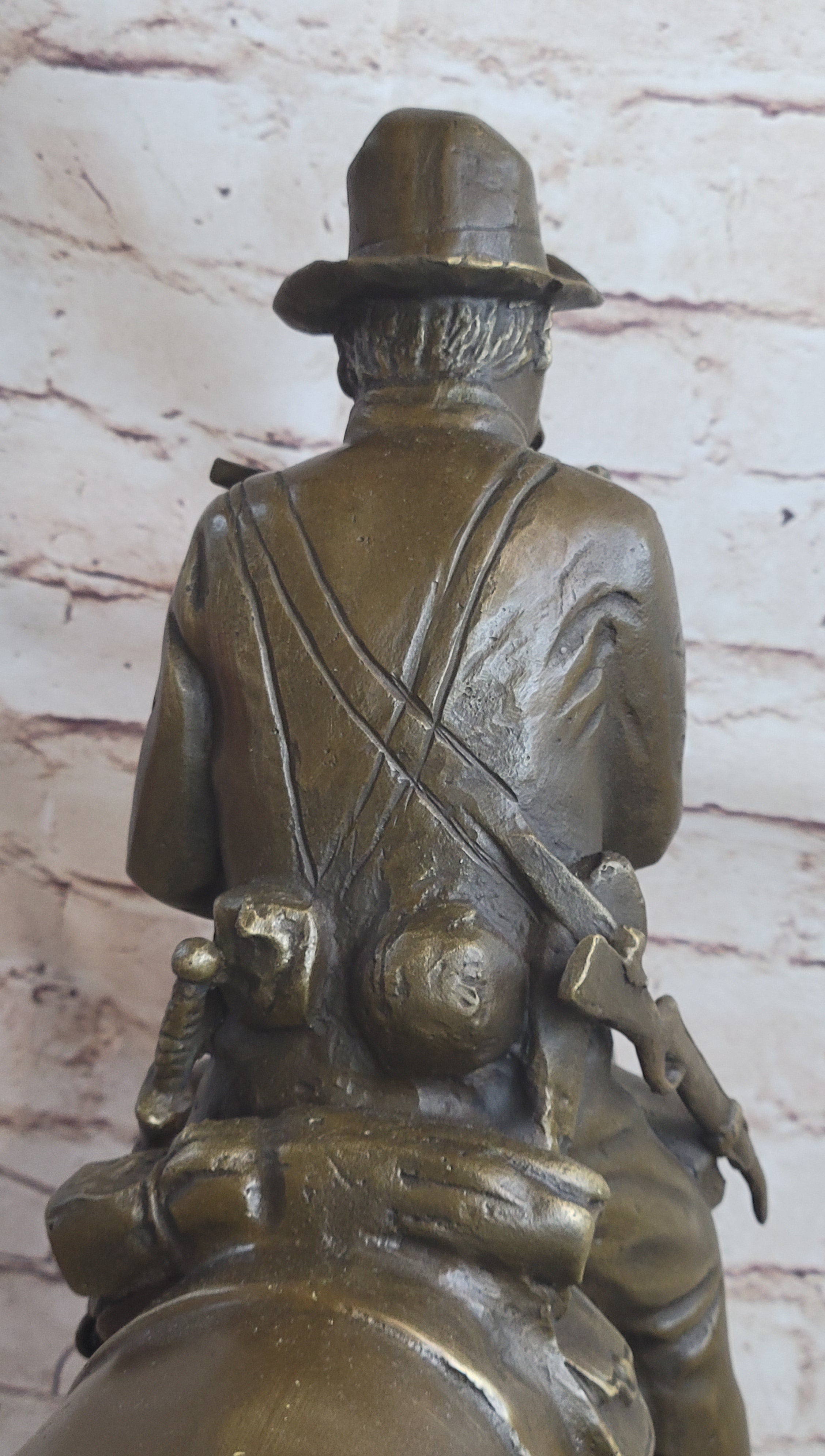 Large Remington Tribute 2 Cowboy and Horse w Gun Bronze