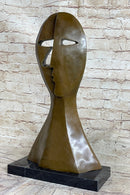 Picasso Cubism Two Faces Mask Bust Sculpture Marble Base