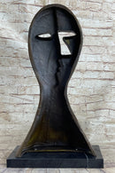 Picasso Cubism Two Faces Mask Bust Sculpture Marble Base