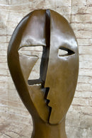 Picasso Cubism Two Faces Mask Bust Sculpture Marble Base