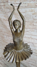 Ballerina Ballet Dancer Bronze Sculpture Signed 33" x 10"