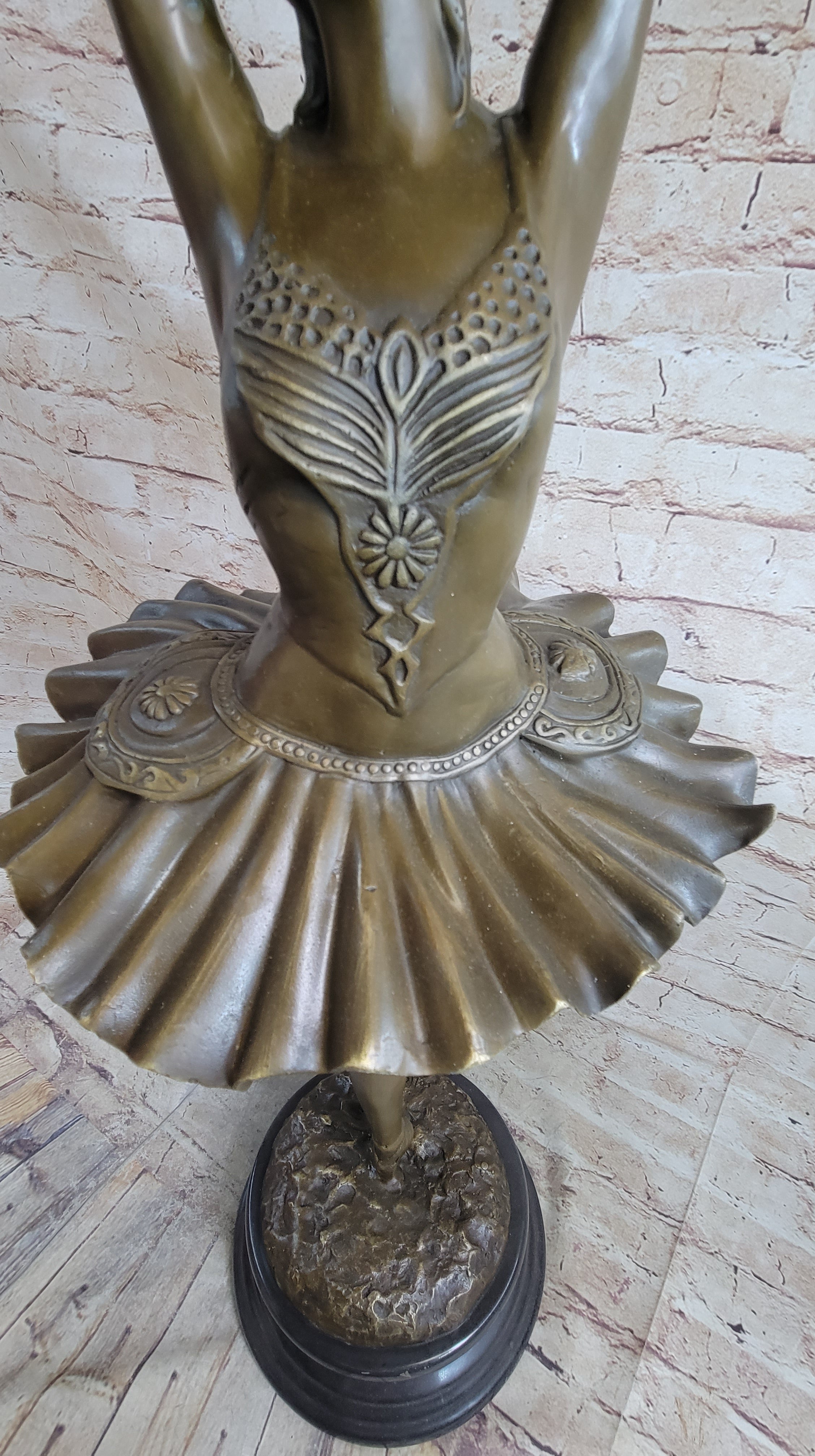 Ballerina Ballet Dancer Bronze Sculpture Signed 33" x 10"