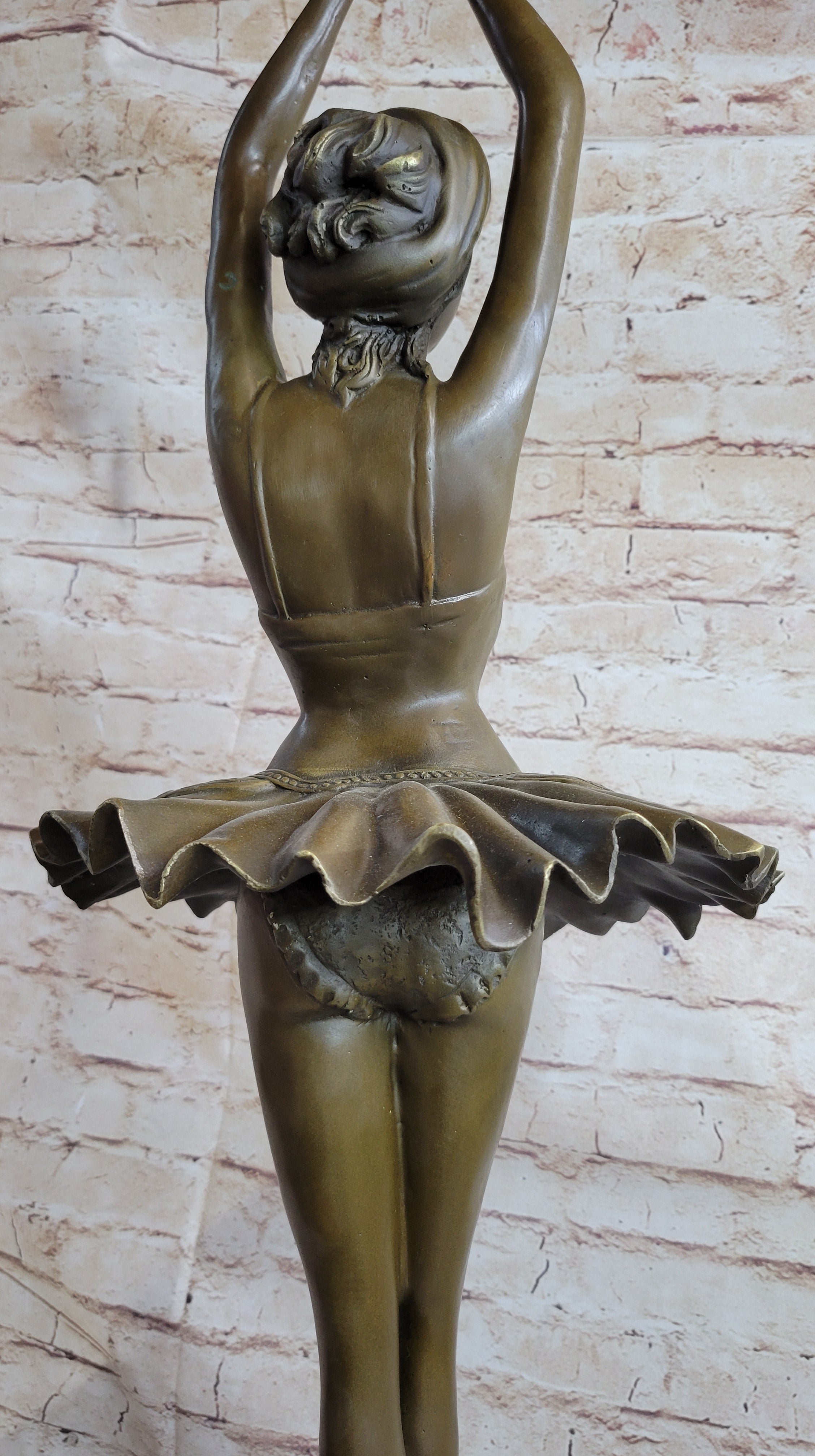 Ballerina Ballet Dancer Bronze Sculpture Signed 33" x 10"