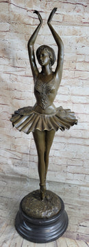 Ballerina Ballet Dancer Bronze Sculpture Signed 33" x 10"