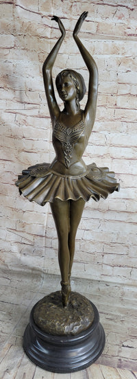 Ballerina Ballet Dancer Bronze Sculpture Signed 33" x 10"