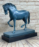 Hot Cast Bronze Chinese Tang Horse Green Blue Patina