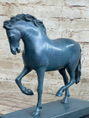 Hot Cast Bronze Chinese Tang Horse Green Blue Patina