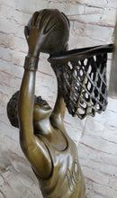 Basketball Player Slam Dunk Bronze Metal Sculpture on Marble Base