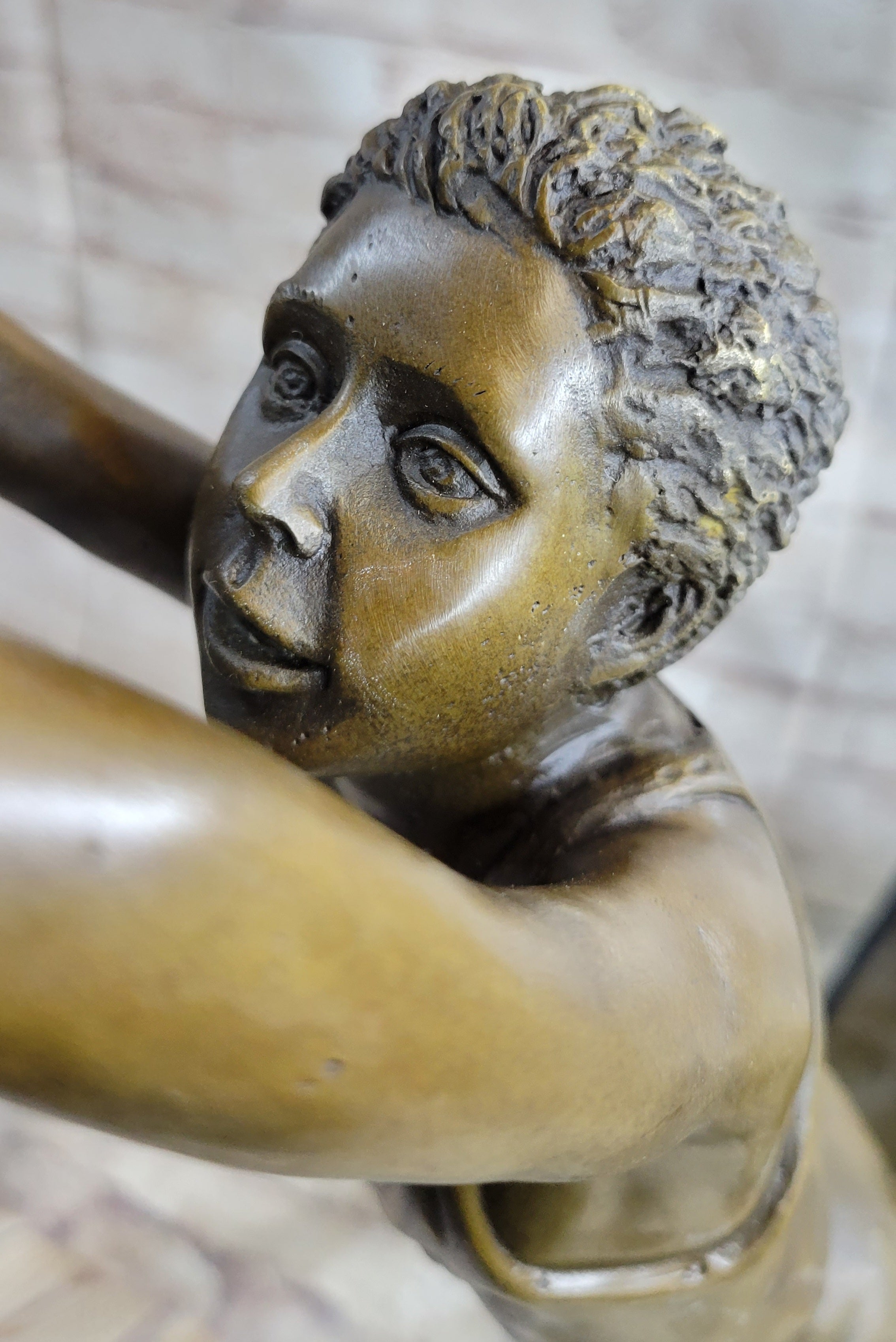 Basketball Player Slam Dunk Bronze Metal Sculpture on Marble Base