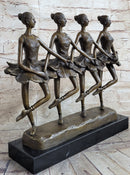 Four Ballerina Ballet Dancers Line Dancing Bronze Sculpture