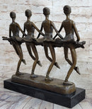 Four Ballerina Ballet Dancers Line Dancing Bronze Sculpture