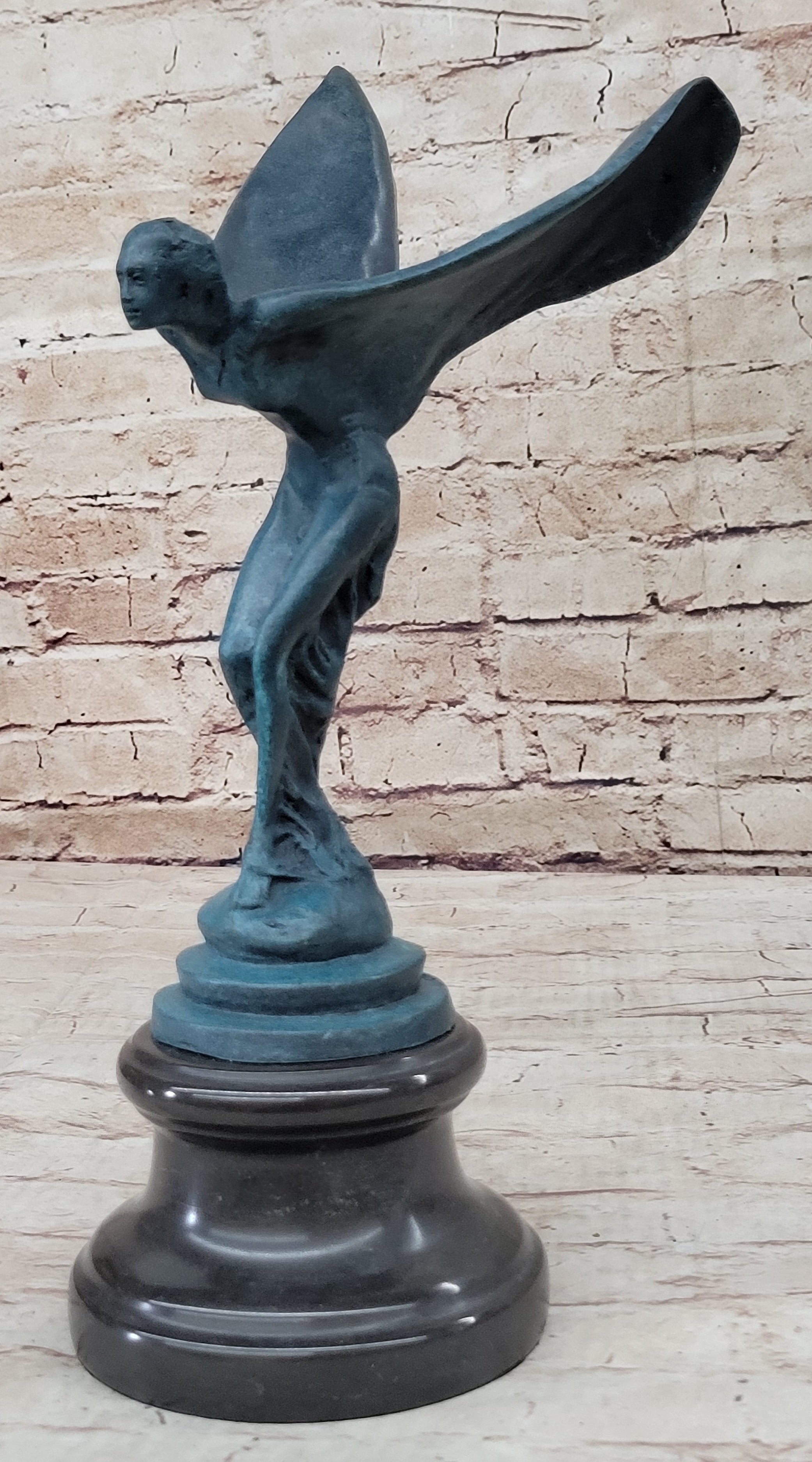 Green Patina Spirit of Ecstasy Rolls Royce Bronze by Charles Sykes