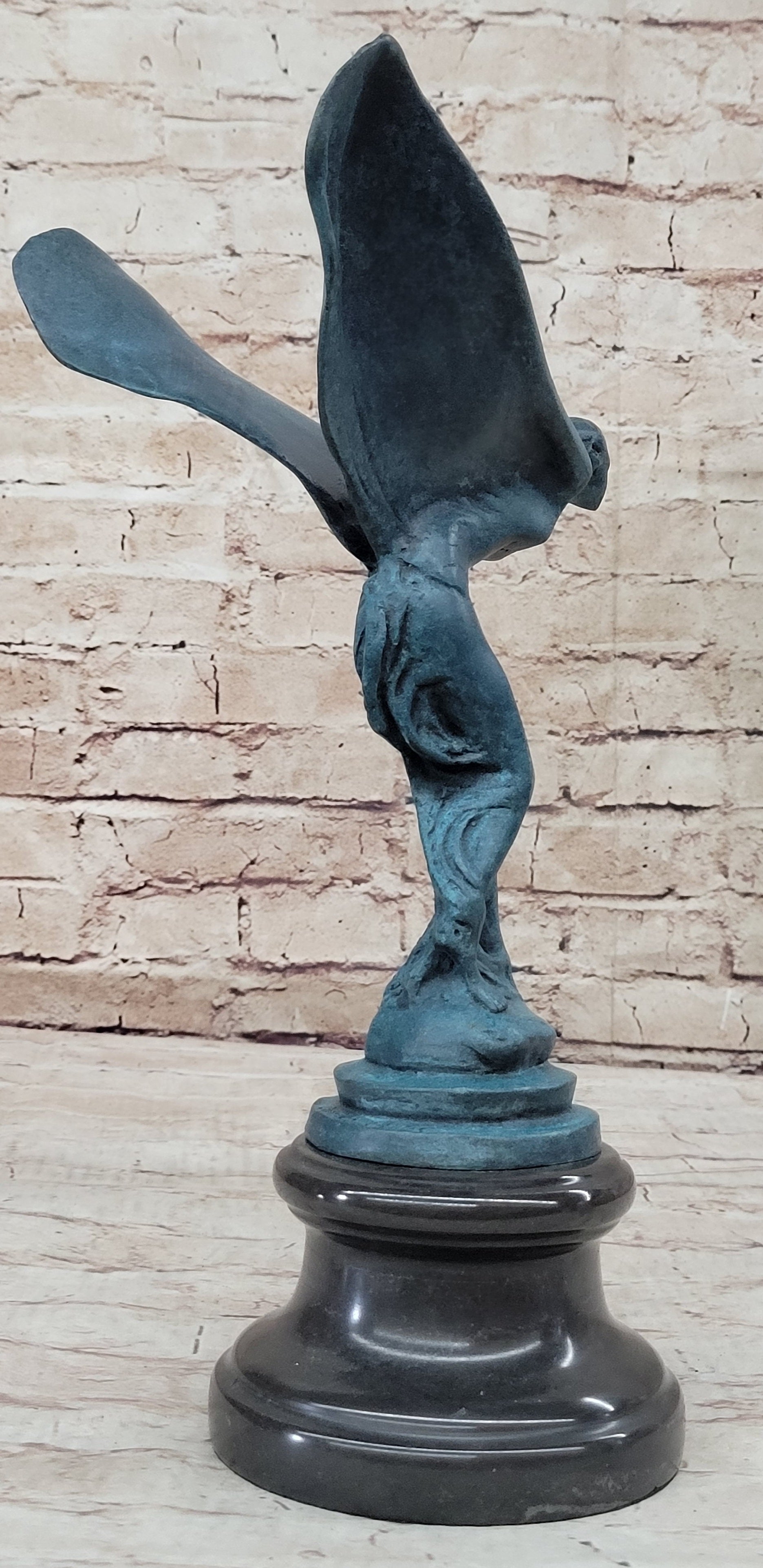 Green Patina Spirit of Ecstasy Rolls Royce Bronze by Charles Sykes