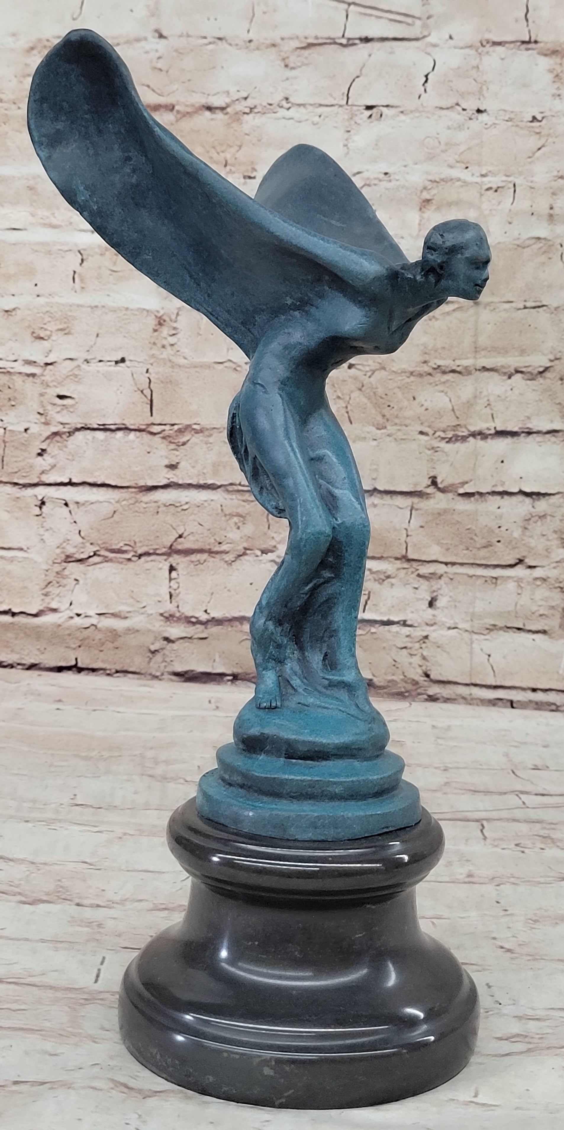 Green Patina Spirit of Ecstasy Rolls Royce Bronze by Charles Sykes