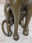 Hot Cast Bronze Sitting Cat Sculpture Feline Collectible Art