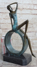 ''Abstract Bronze Sexy Girl- The Sitting One II - signed by Artist Collet Statue