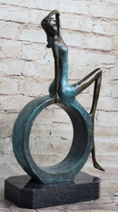 ''Abstract Bronze Sexy Girl- The Sitting One II - signed by Artist Collet Statue