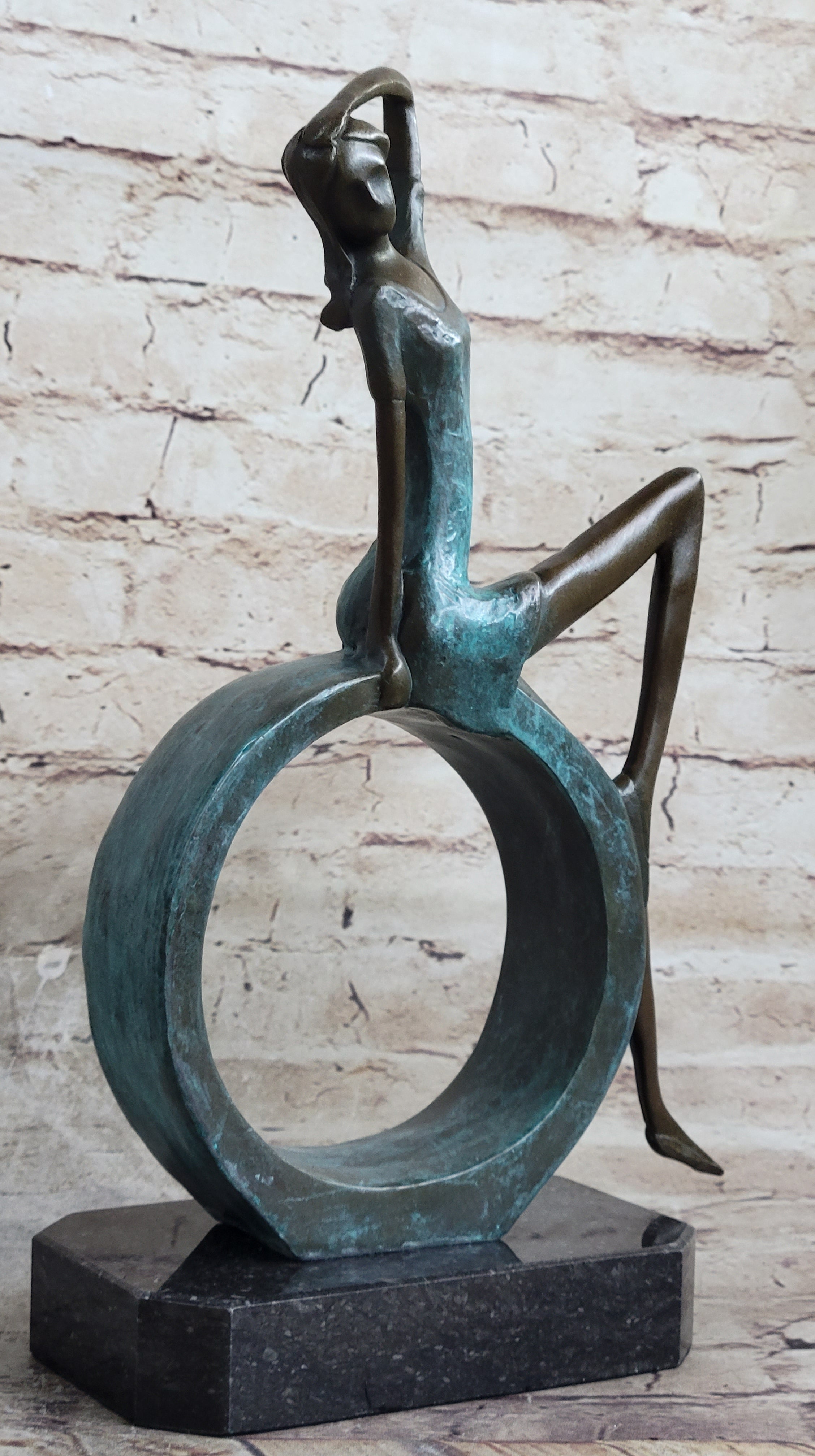 ''Abstract Bronze Sexy Girl- The Sitting One II - signed by Artist Collet Statue