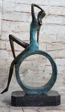 ''Abstract Bronze Sexy Girl- The Sitting One II - signed by Artist Collet Statue