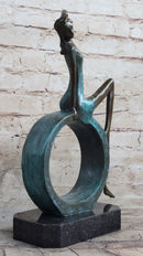 ''Abstract Bronze Sexy Girl- The Sitting One II - signed by Artist Collet Statue