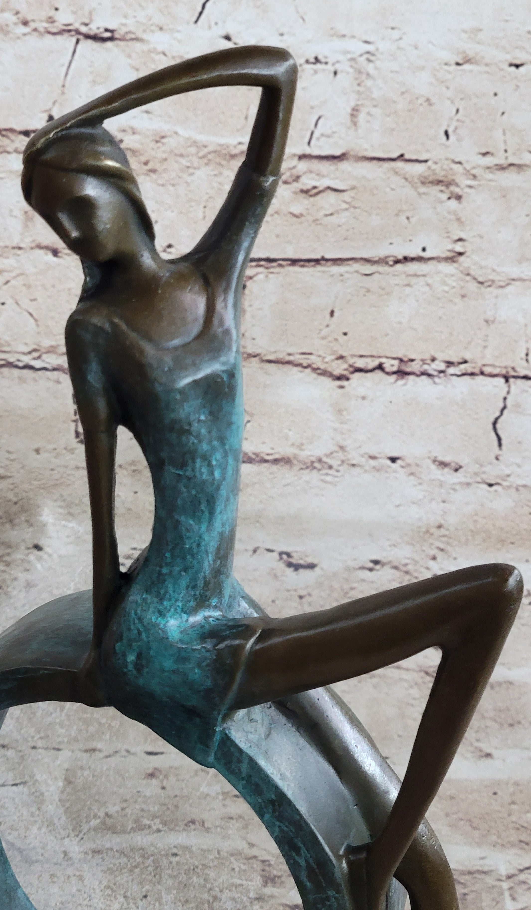 ''Abstract Bronze Sexy Girl- The Sitting One II - signed by Artist Collet Statue